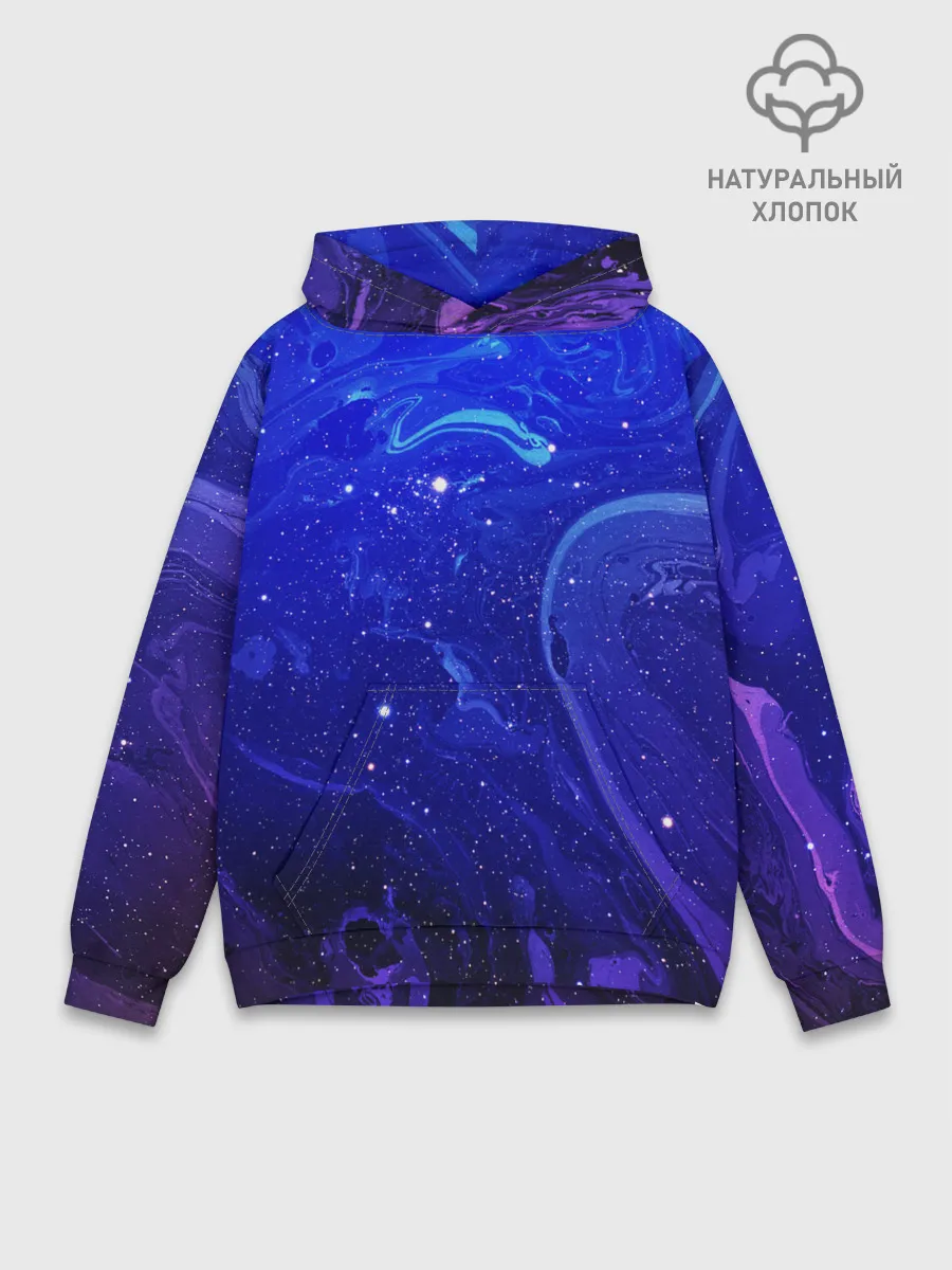Худи мужской база хлопок / СИНИЙ КОСМОС