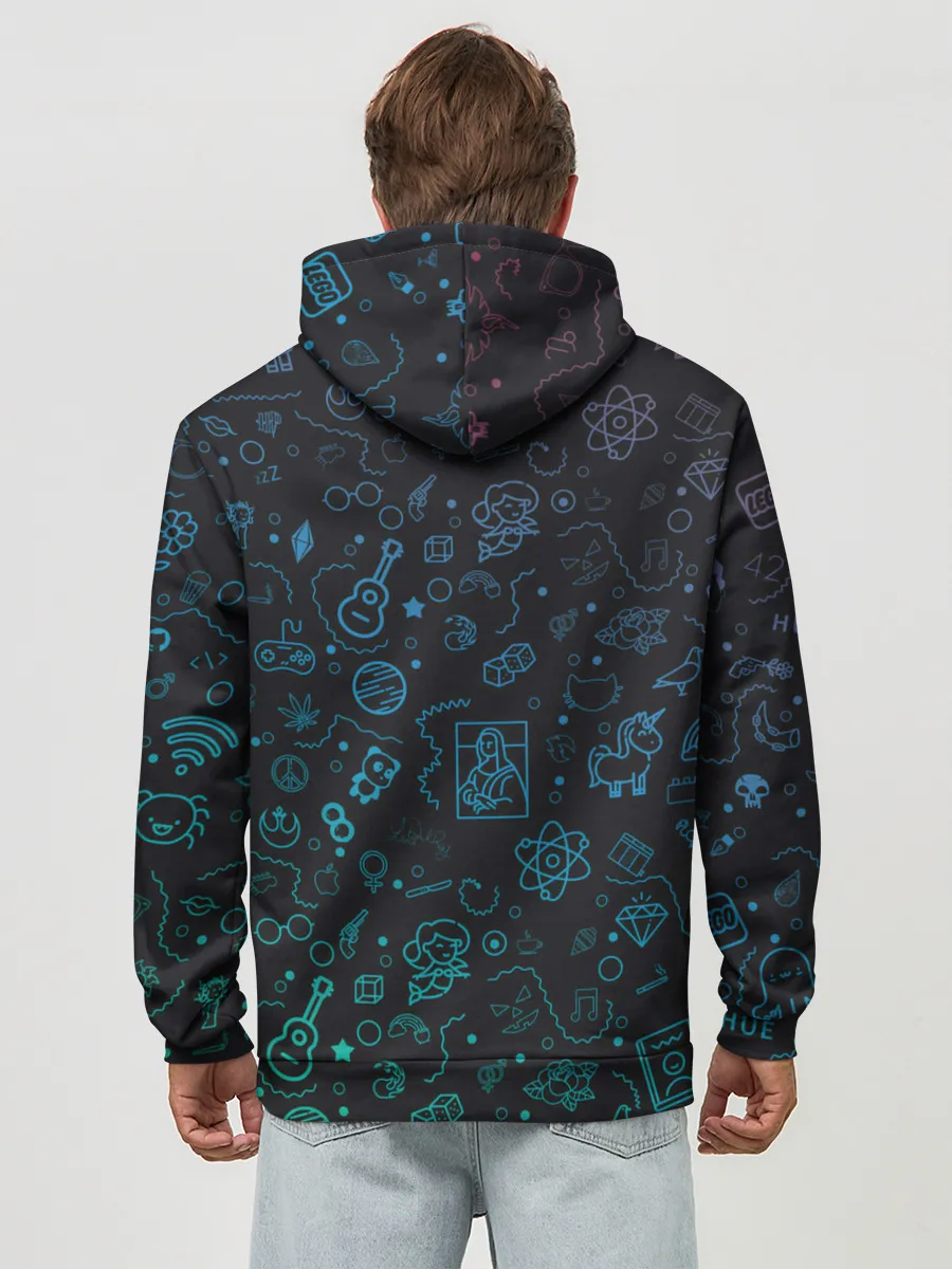 Худи мужской база хлопок / Смайлы.