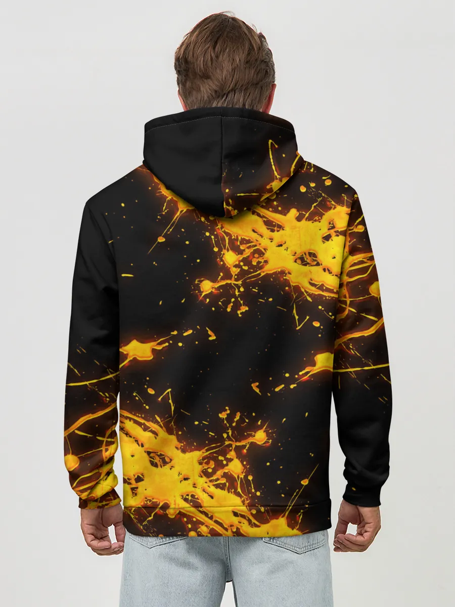 Худи мужской база хлопок / БРЫЗГИ КРАСКИ NEON