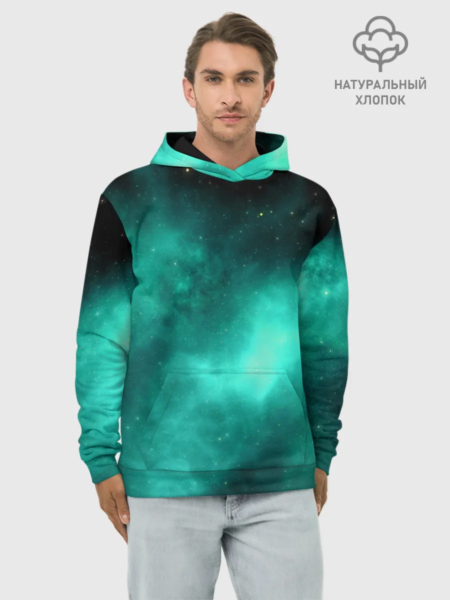Худи мужской база хлопок / НЕОНОВЫЙ КОСМОС