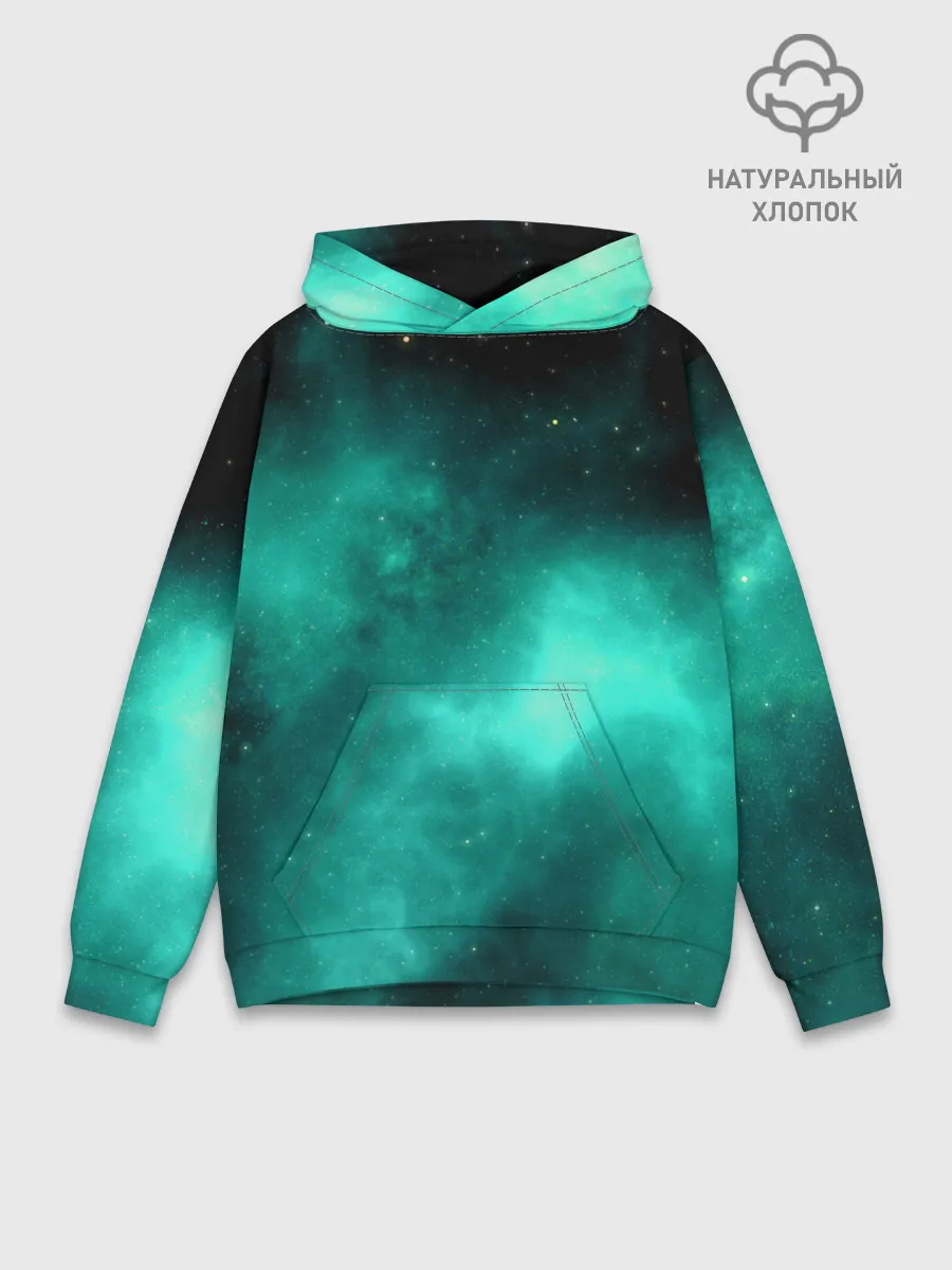 Худи мужской база хлопок / НЕОНОВЫЙ КОСМОС