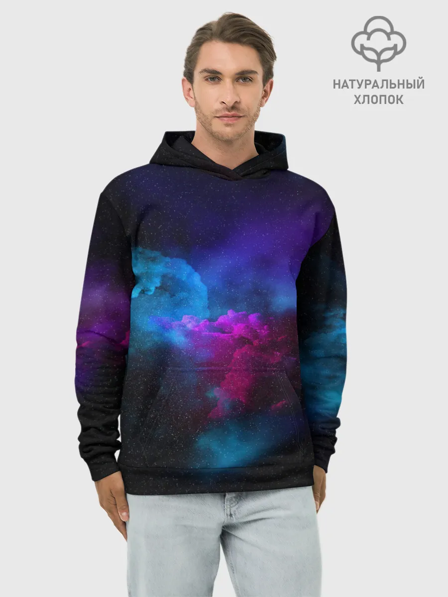 Худи мужской база хлопок / НЕОН КОСМОС