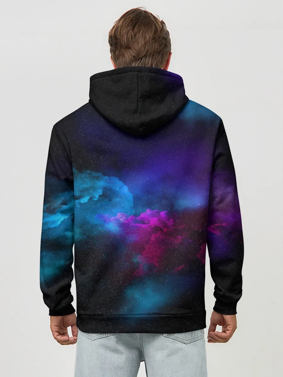 Худи мужской база хлопок / НЕОН КОСМОС