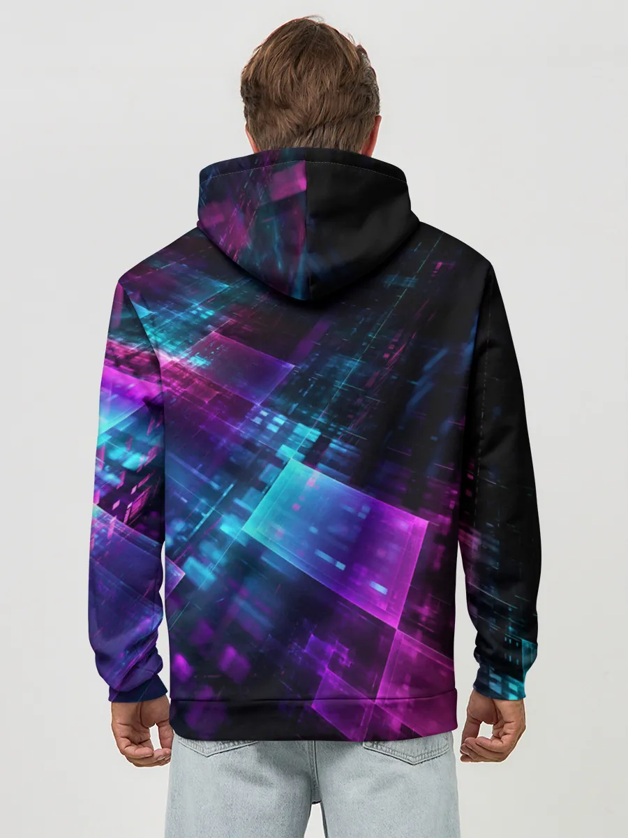 Худи мужской база хлопок / НЕОНОВАЯ АБСТРАКЦИЯ