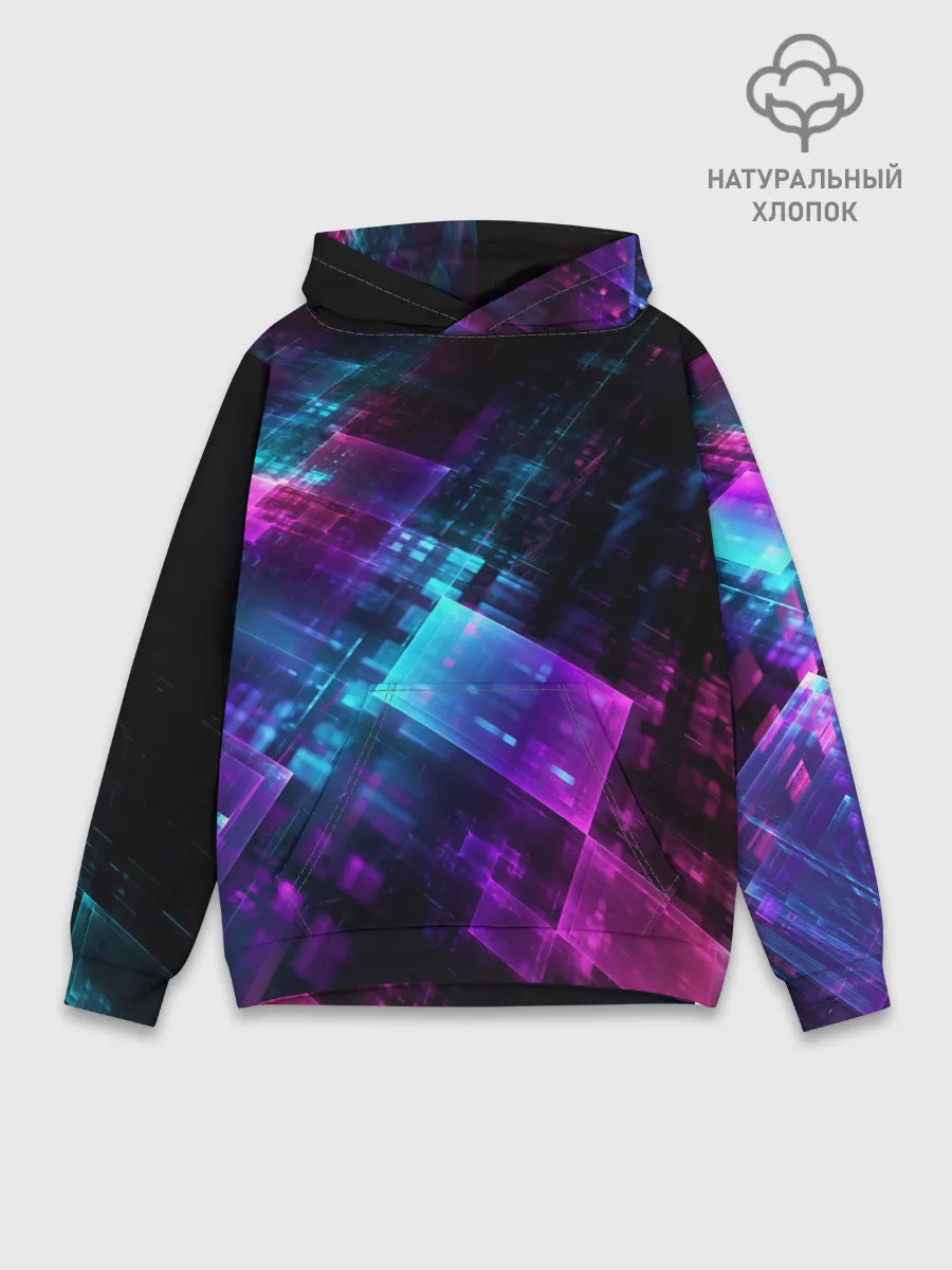 Худи мужской база хлопок / НЕОНОВАЯ АБСТРАКЦИЯ