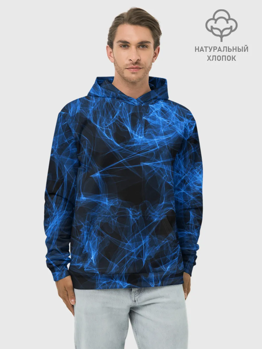 Худи мужской база хлопок / NEON SMOKES STRIPES