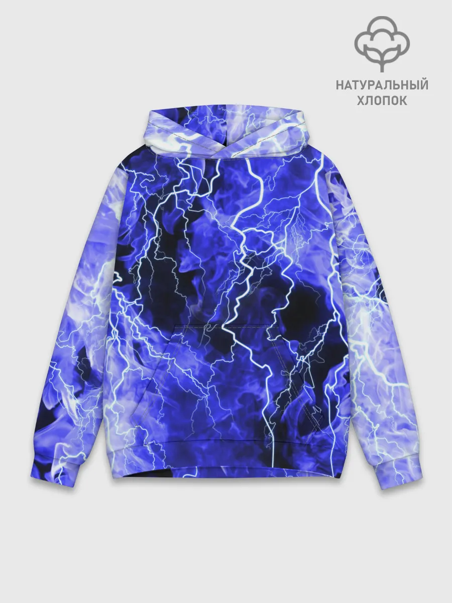 Худи мужской база хлопок / МОЛНИЯ BLUE