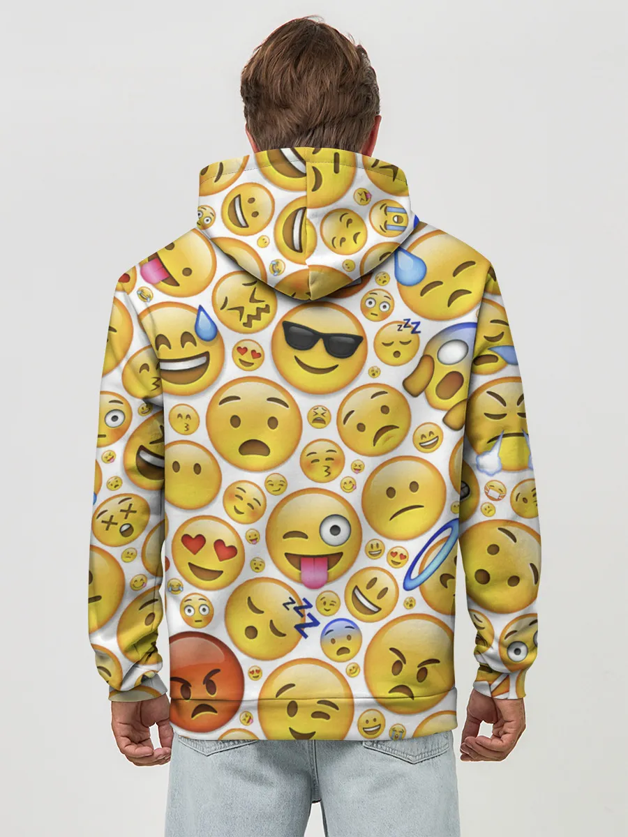 Худи мужской база хлопок / Смайлы.