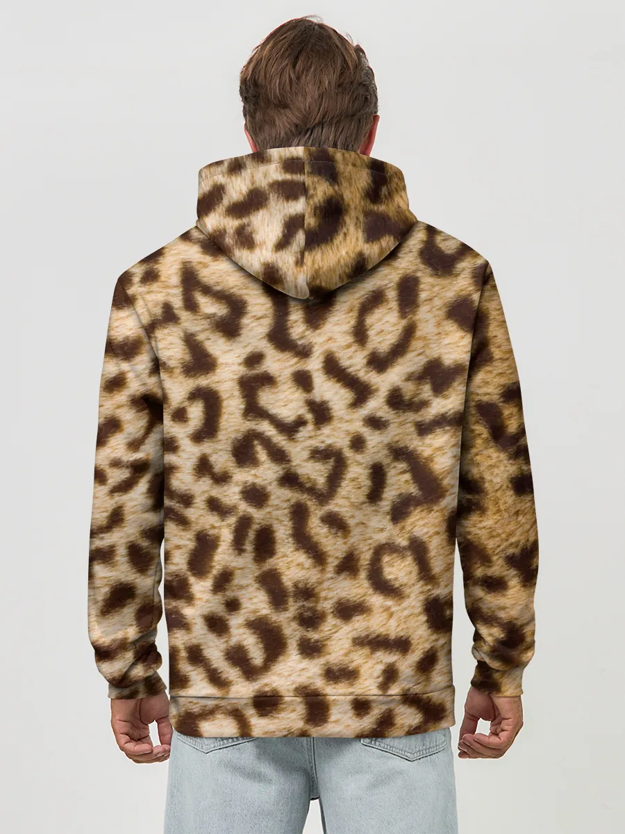 Худи мужской база хлопок / Леопард