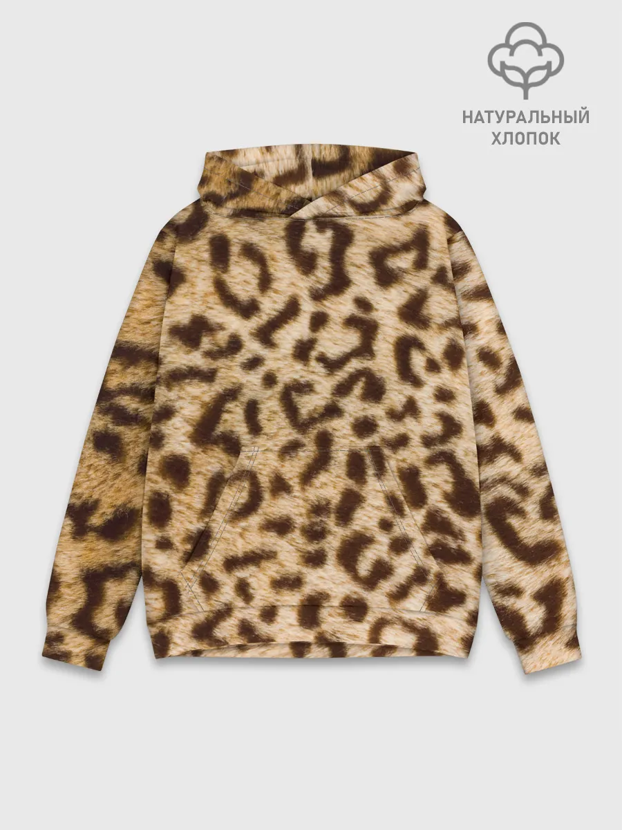 Худи мужской база хлопок / Леопард