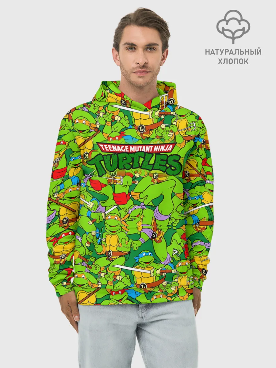 Худи мужской база хлопок / Черепашки - ниндзя