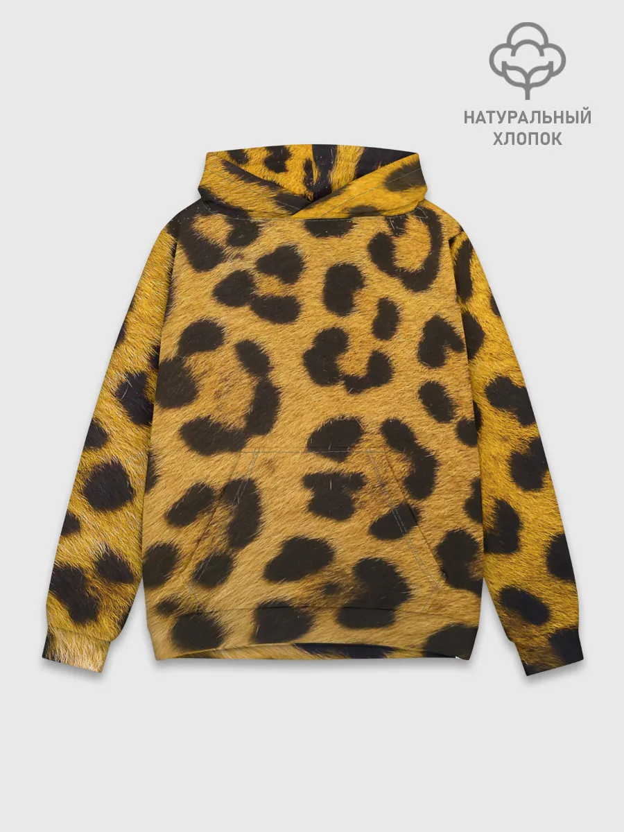 Худи мужской база хлопок / Леопард