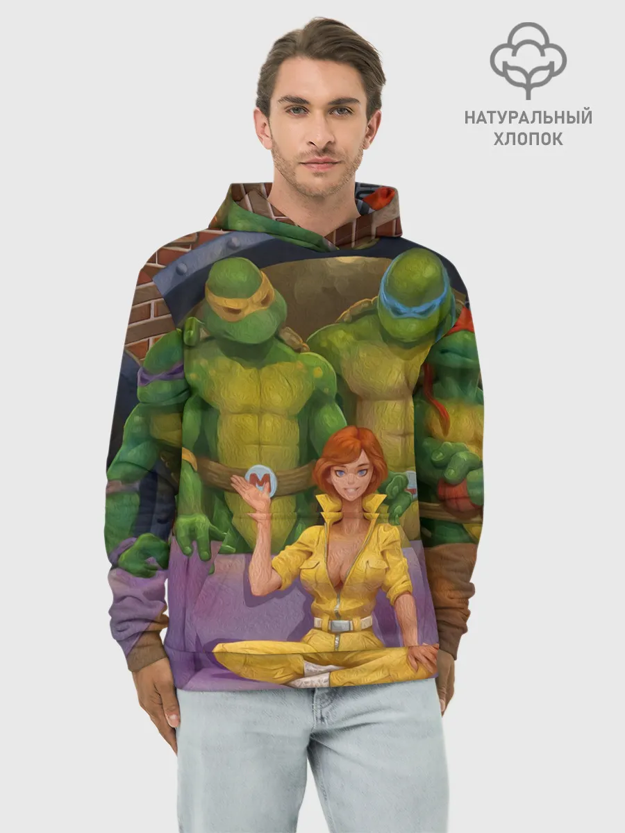 Худи мужской база хлопок / ЧЕРЕПАШКИХАБ