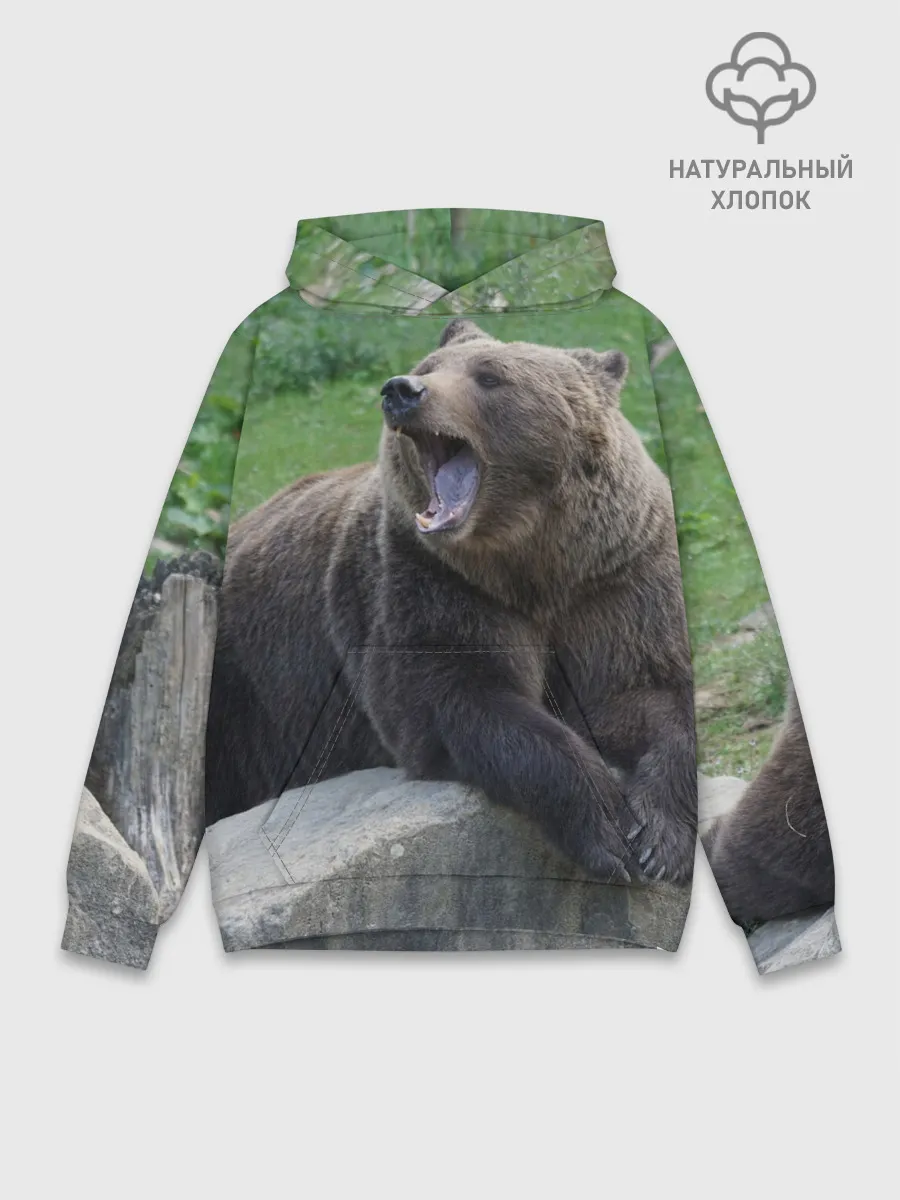 Худи мужской база хлопок / Медведь