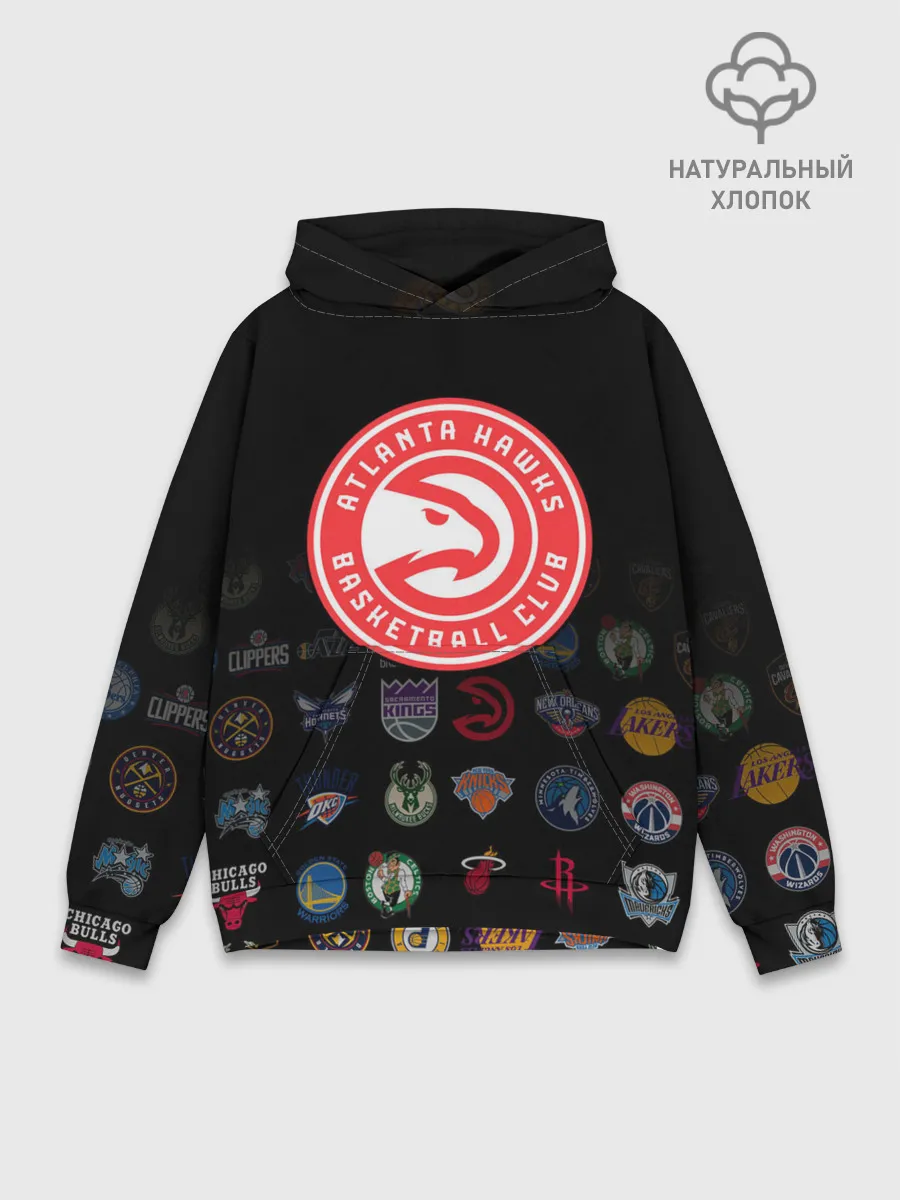 Худи мужской база хлопок / Atlanta Hawks