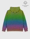 Худи мужской база хлопок / РАДУЖНАЯ ШАХМАТКА