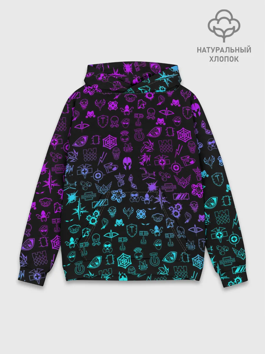 Худи мужской база хлопок / RAINBOW SIX | SIEGE NEON