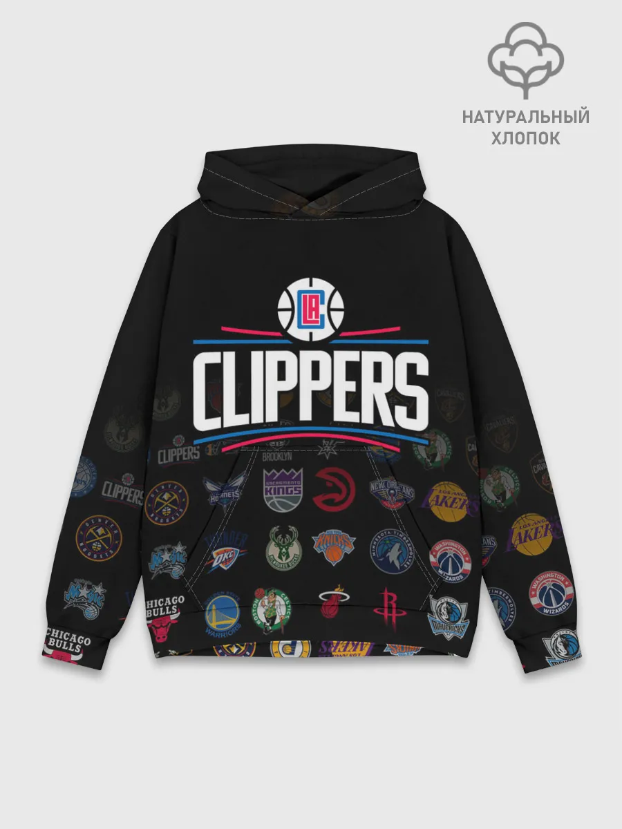 Худи мужской база хлопок / Los Angeles Clippers