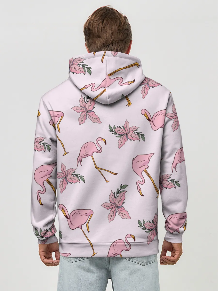 Худи мужской база хлопок / Розовый фламинго