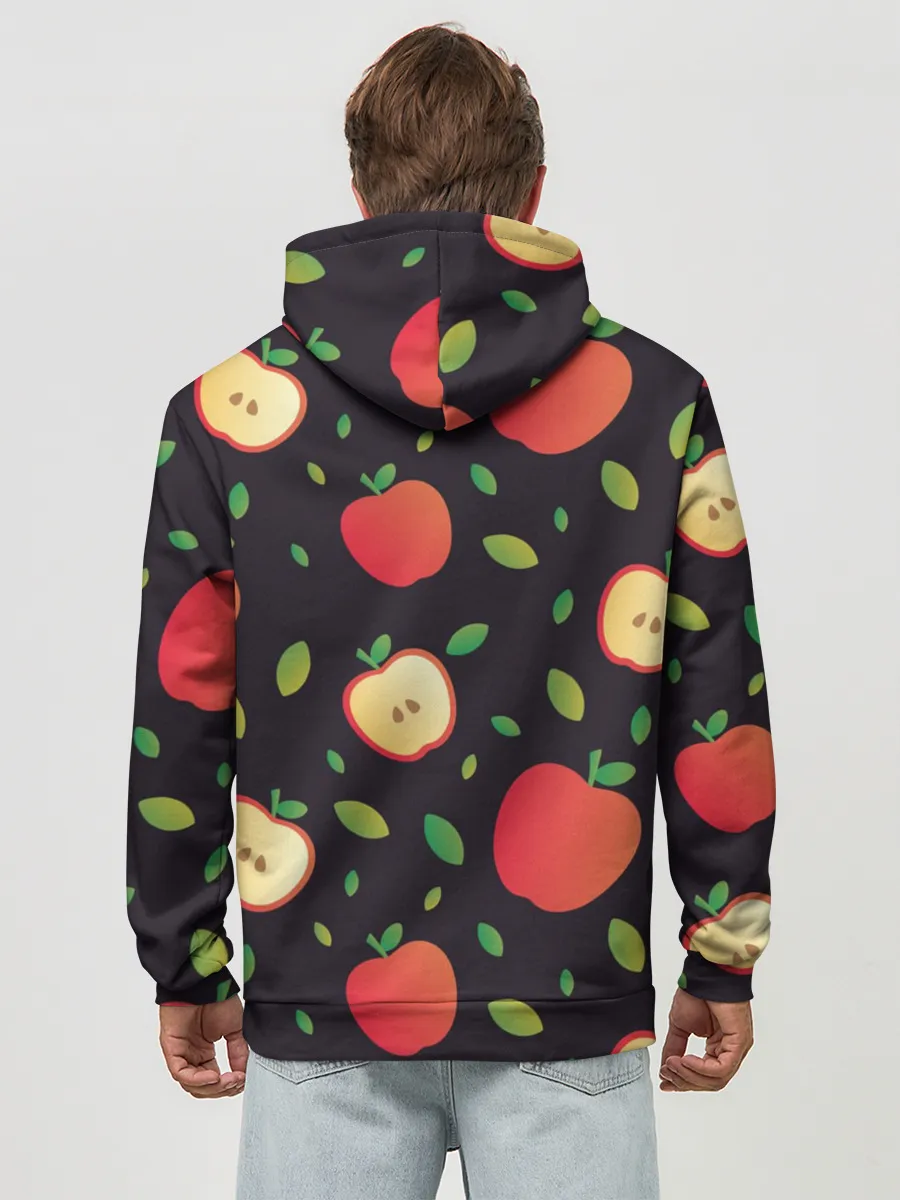 Худи мужской база хлопок / Яблочный узор