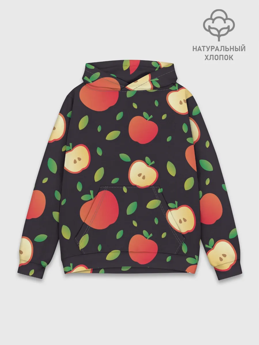 Худи мужской база хлопок / Яблочный узор