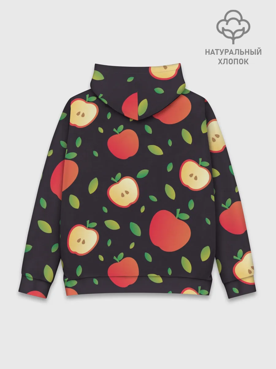Худи мужской база хлопок / Яблочный узор