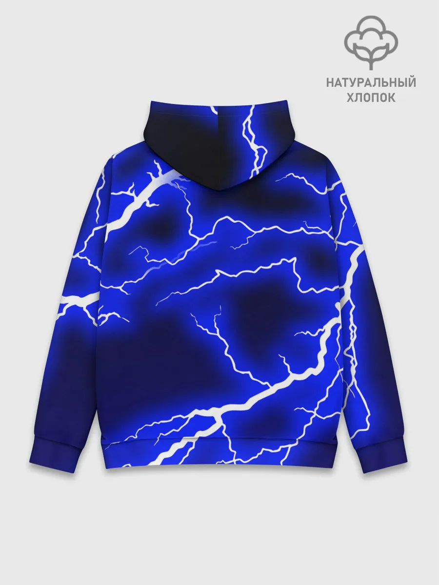 Худи мужской база хлопок / СИНИЕ МОЛНИИ