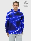 Худи мужской база хлопок / СИНИЕ МОЛНИИ