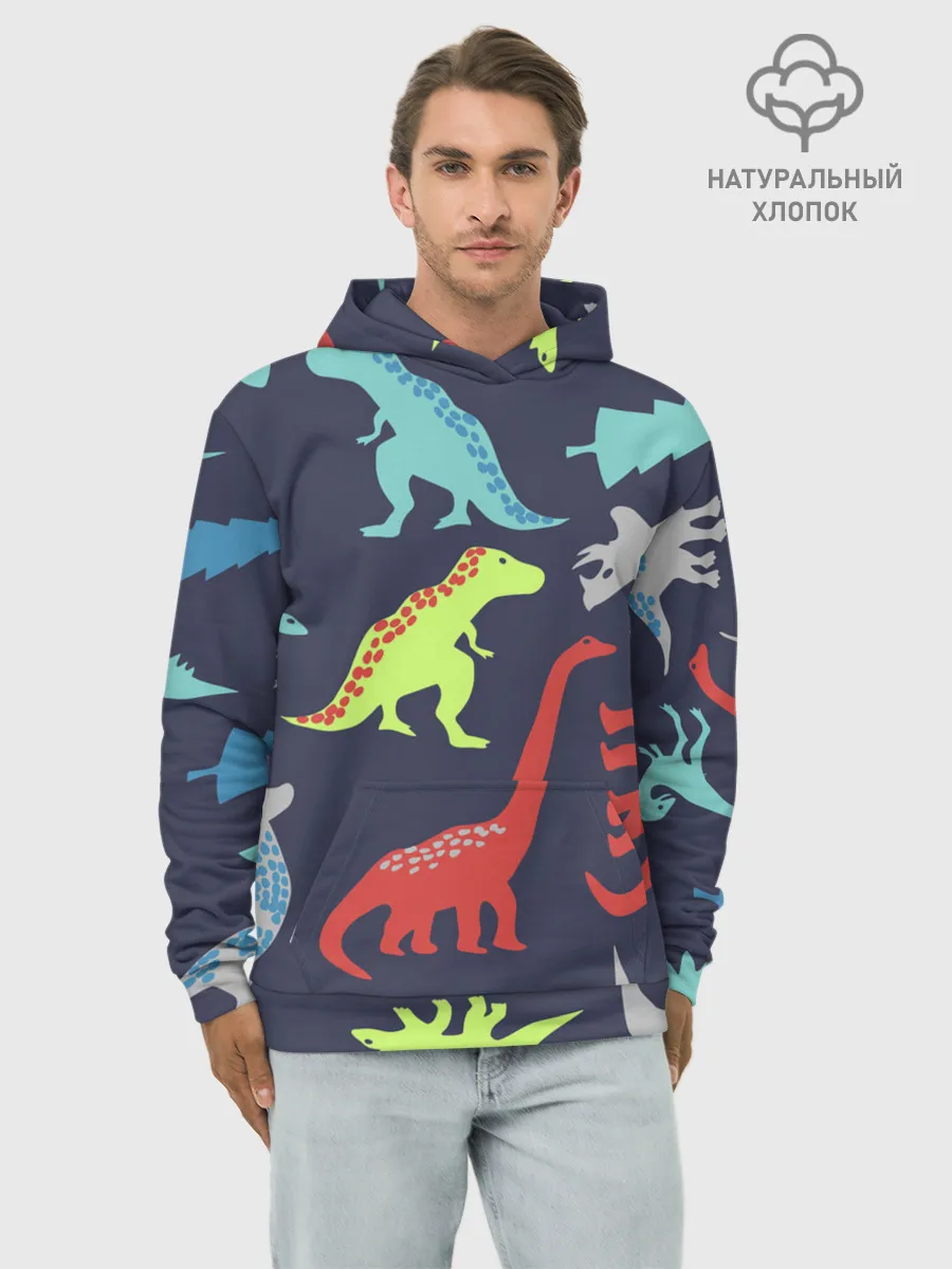 Худи мужской база хлопок / Динозавры