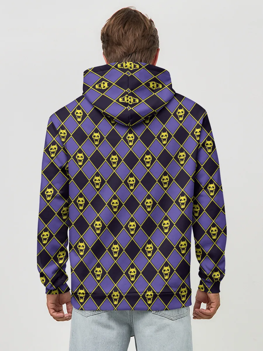 Худи мужской база хлопок / KILLER QUEEN синий паттерн