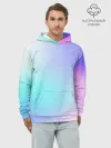 Худи мужской база хлопок / небесно голубой градиентный
