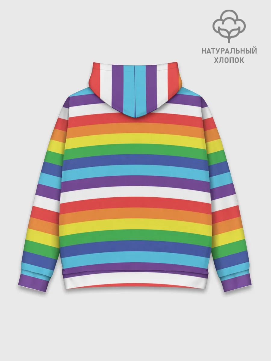 Худи мужской база хлопок / Радужные полосы