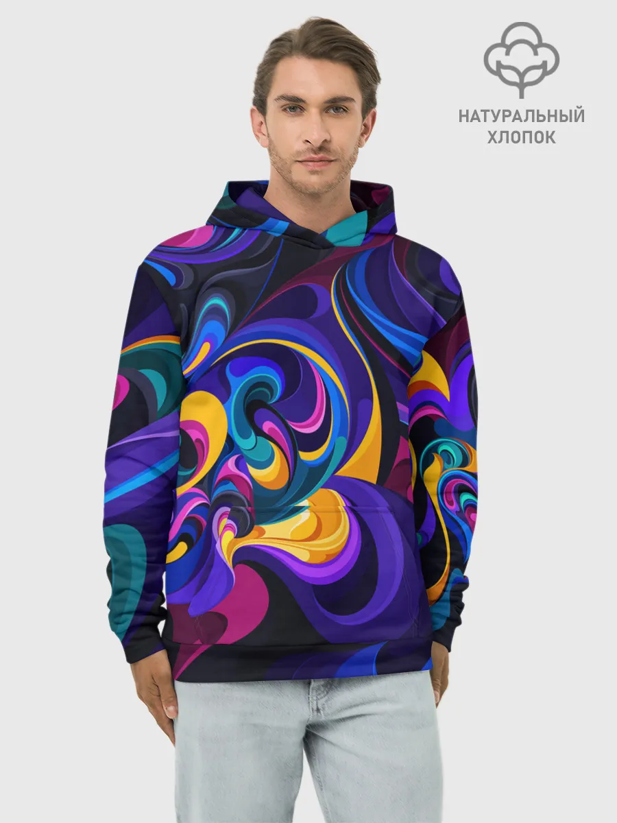 Худи мужской база хлопок / ABSTRACT COLOR
