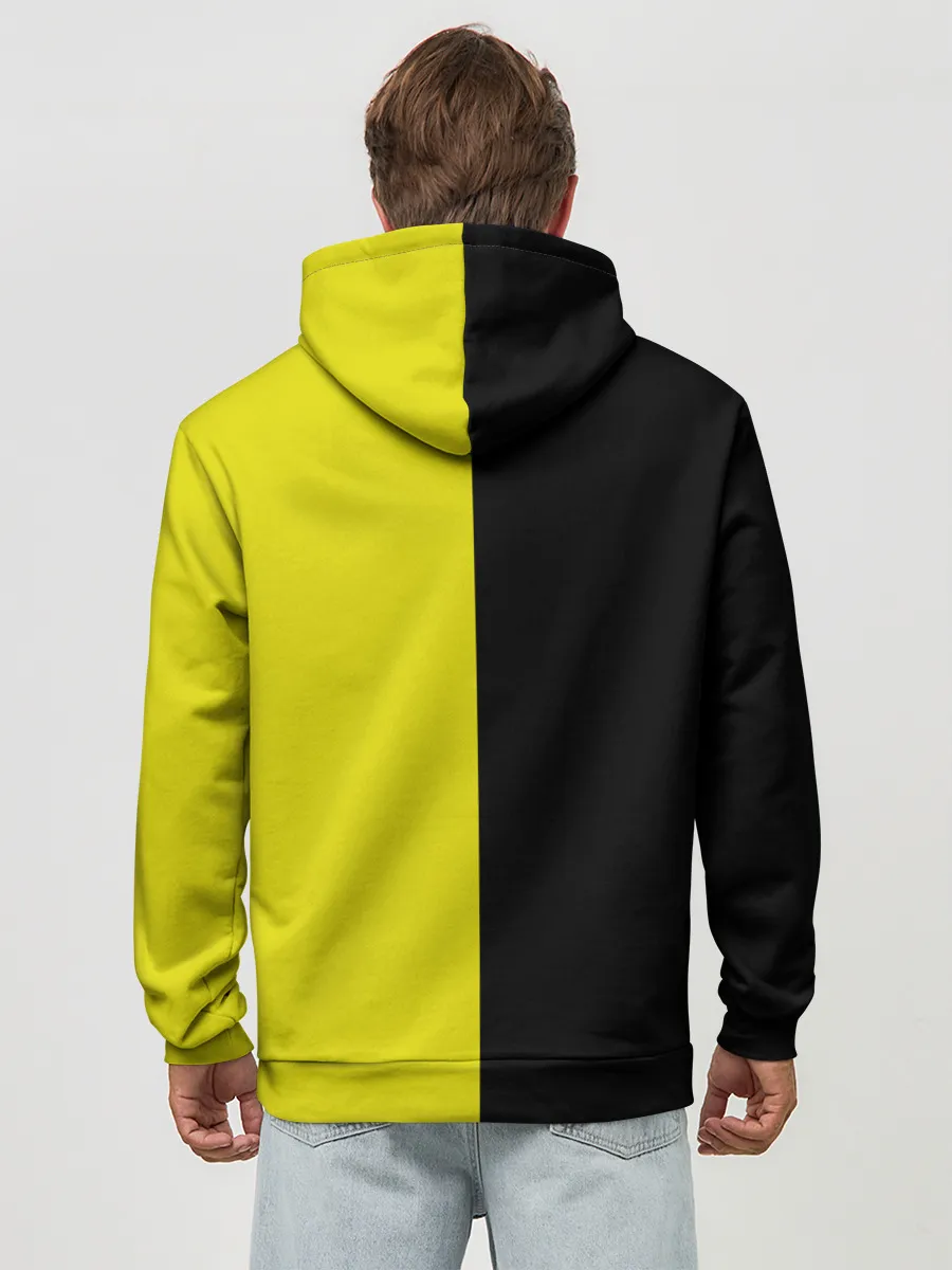 Худи мужской база хлопок / BLACK YELLOW | ЧЕРНО ЖЕЛТЫЙ