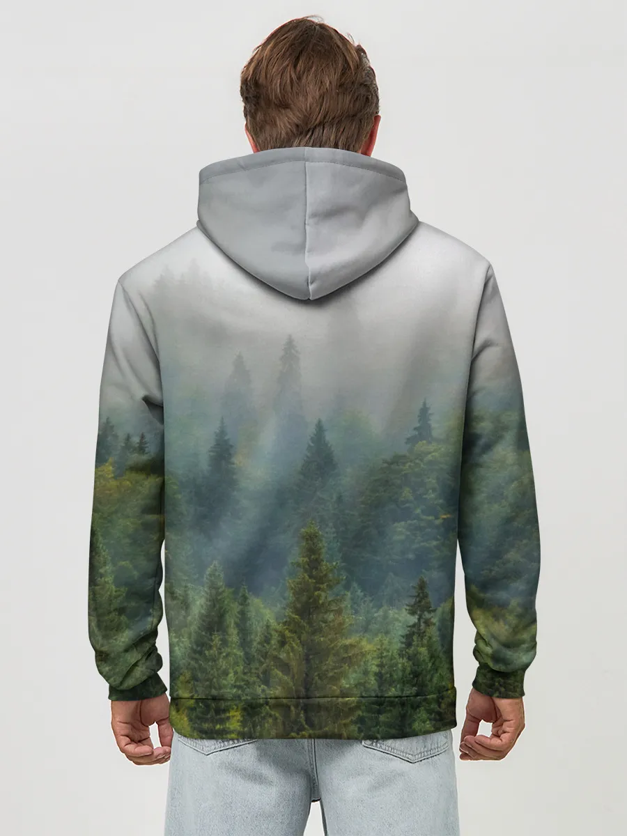 Худи мужской база хлопок / Лес