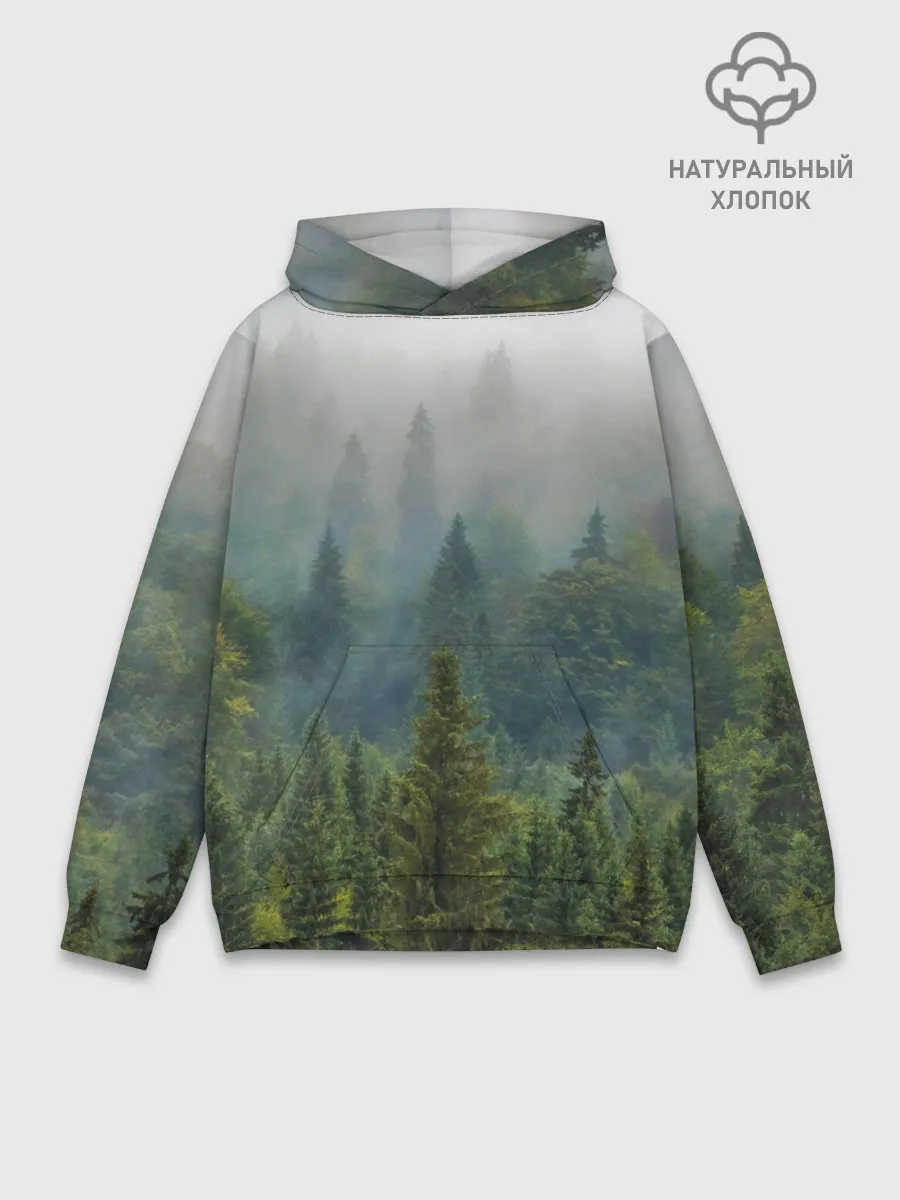 Худи мужской база хлопок / Лес