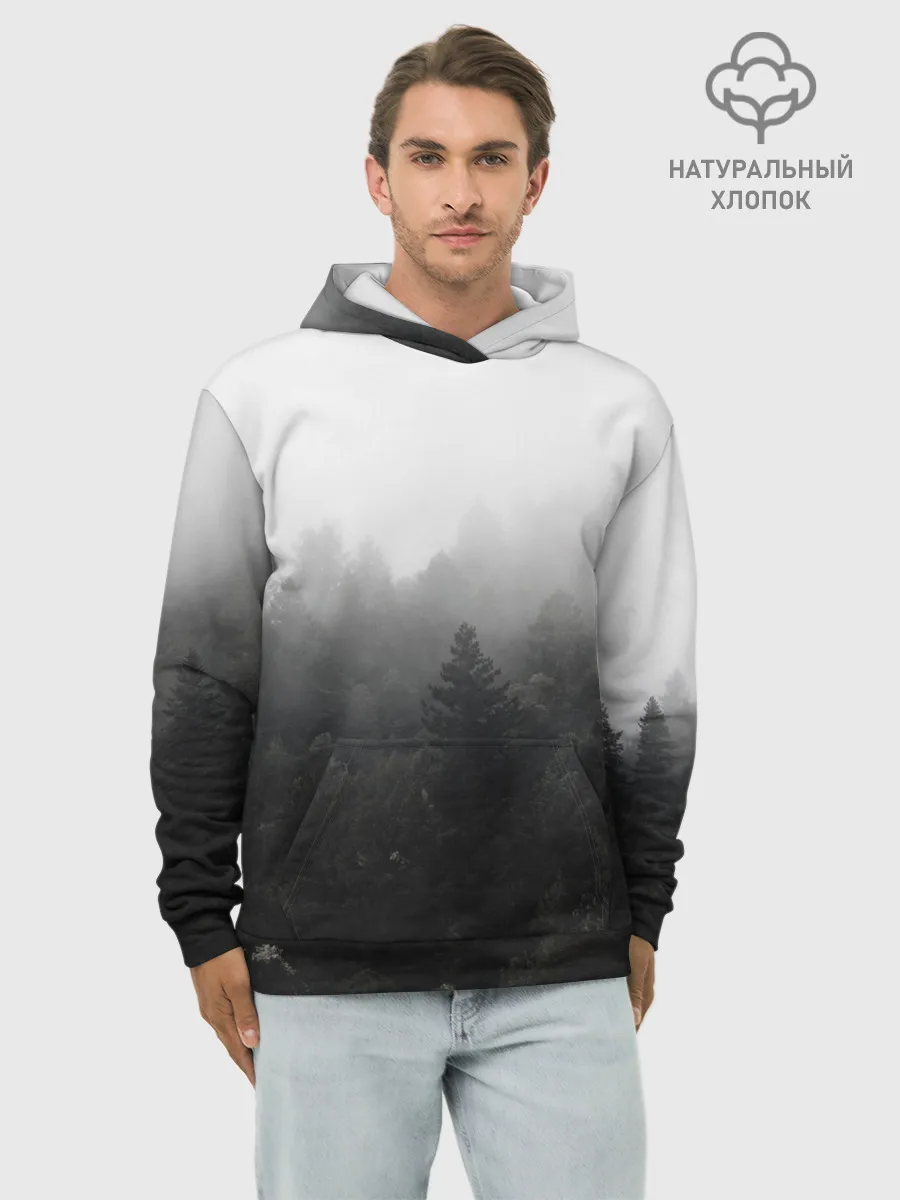 Худи мужской база хлопок / Лес