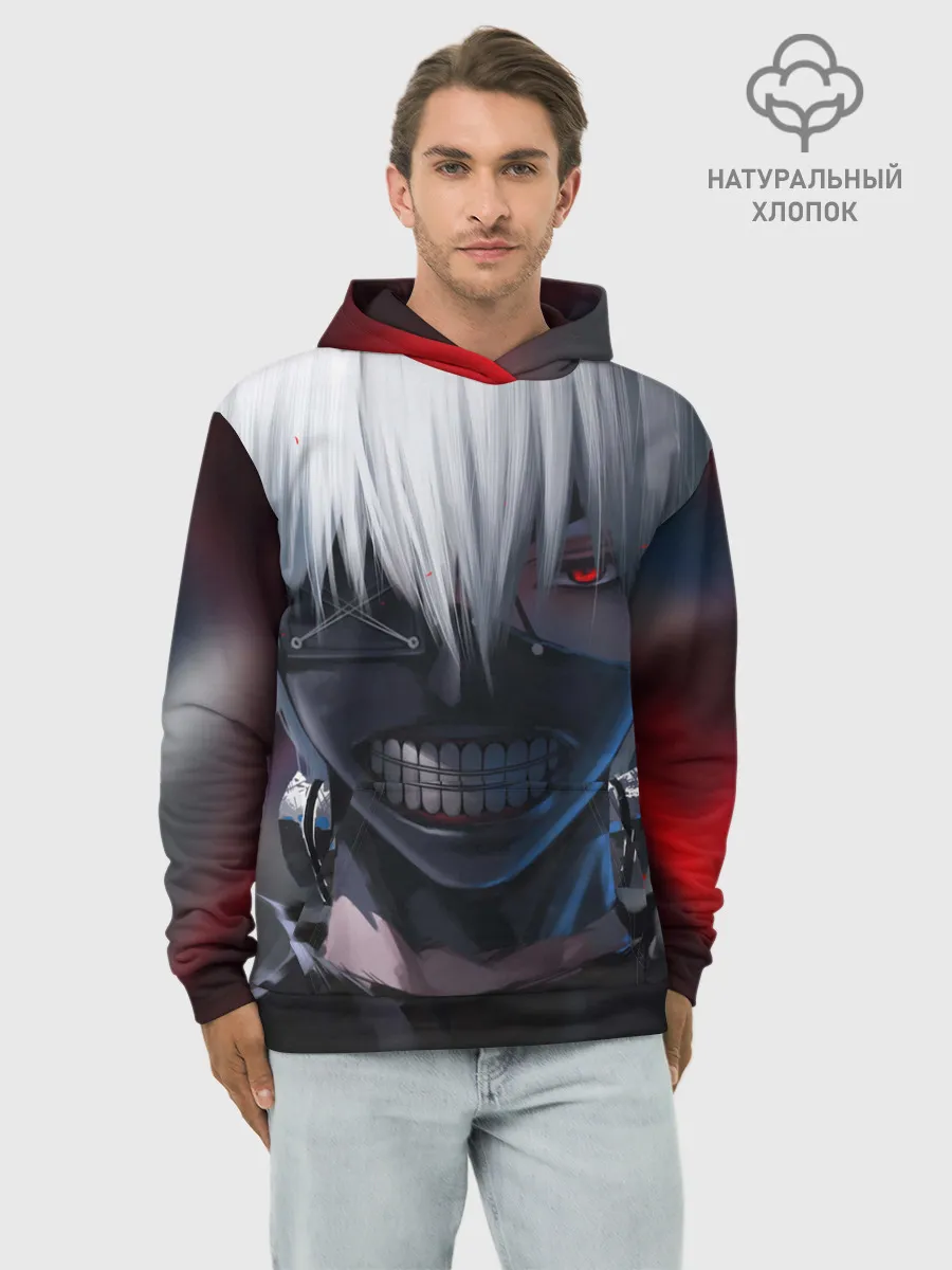 Худи мужской база хлопок / TOKYO GHOUL | ТОКИЙСКИЙ ГУЛЬ