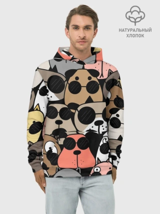 Худи мужской база хлопок / Серьезные псы