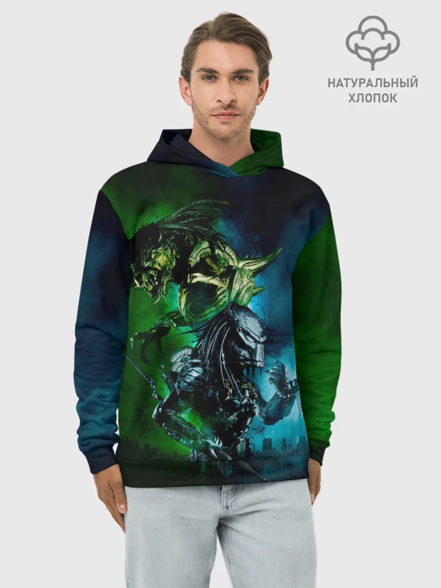 Худи мужской база хлопок / PREDATOR