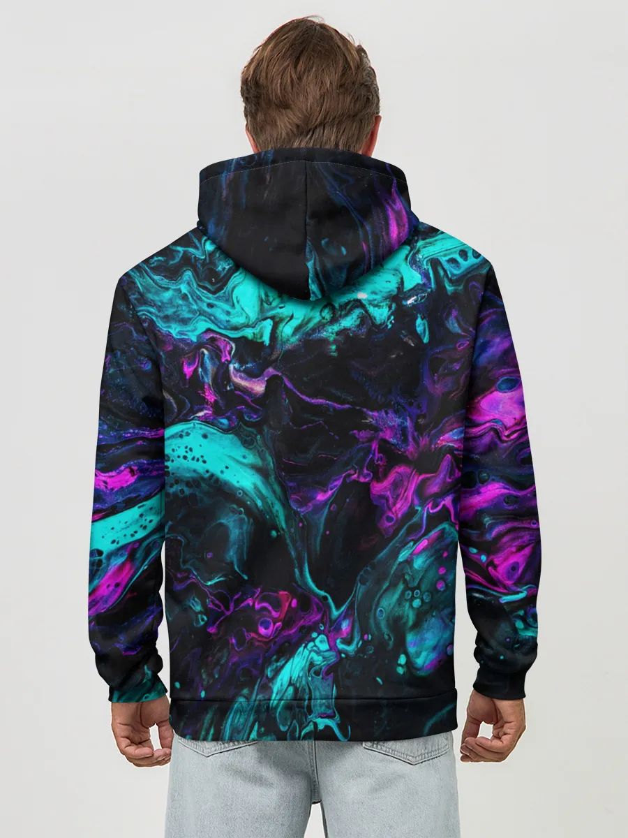 Худи мужской база хлопок / НЕОНОВАЯ АБСТРАКЦИЯ | NEON