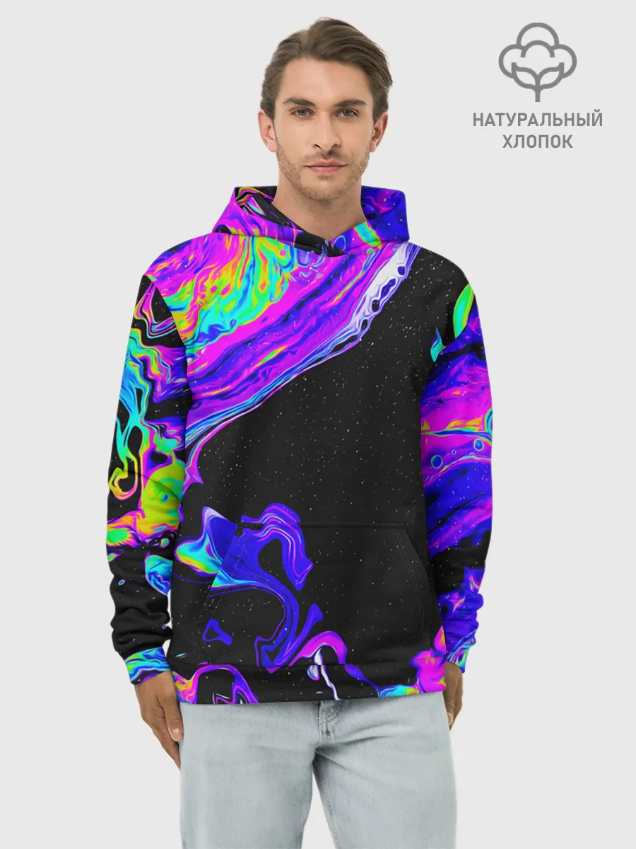 Худи мужской база хлопок / DIGITAL ABSTRACT