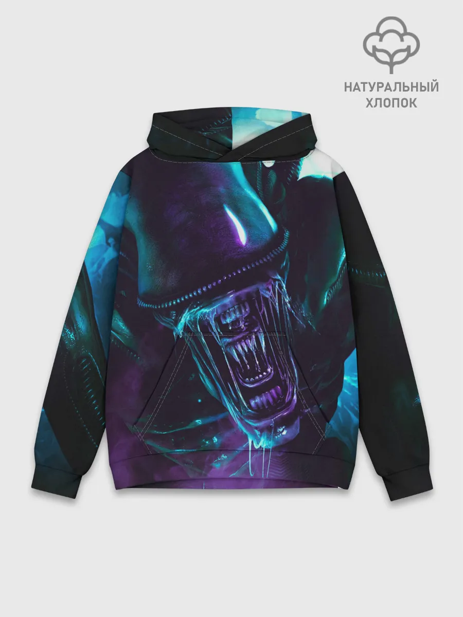 Худи мужской база хлопок / ЧУЖОЙ