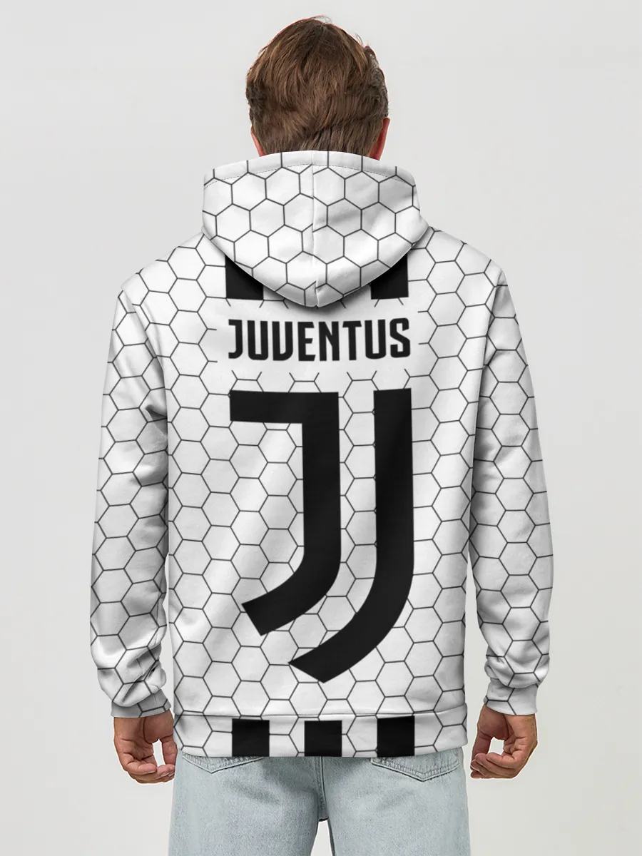 Худи мужской база хлопок / Ювентус в сетку