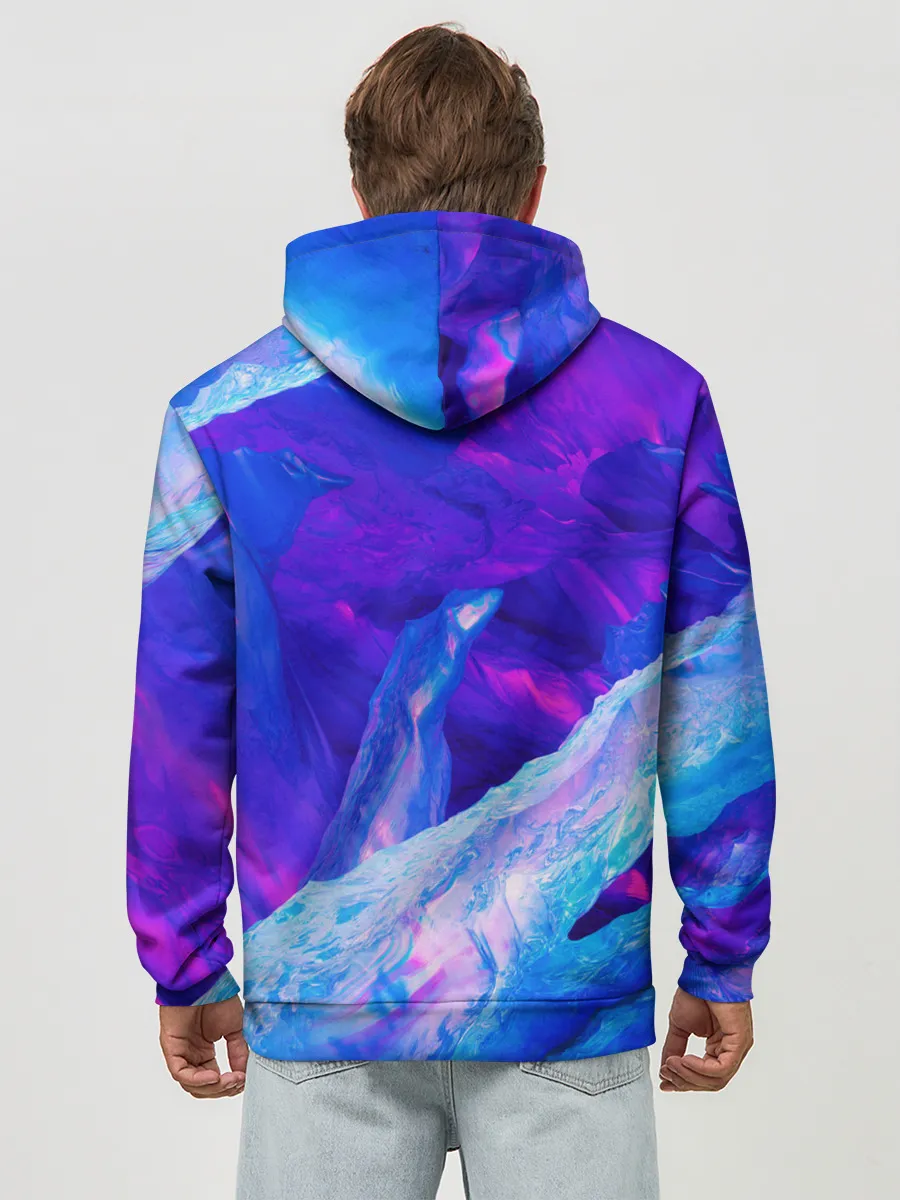 Худи мужской база хлопок / ЛЕДЯНОЙ НЕОН