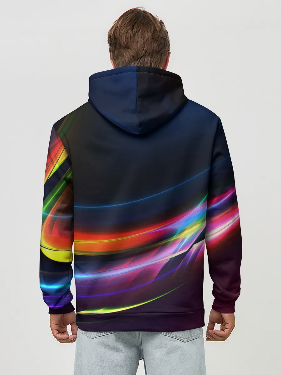 Худи мужской база хлопок / NEON STRIPES