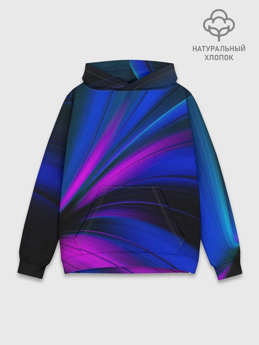 Худи мужской база хлопок / НЕОНОВЫЕ ВОЛНЫ | NEON STRIPES