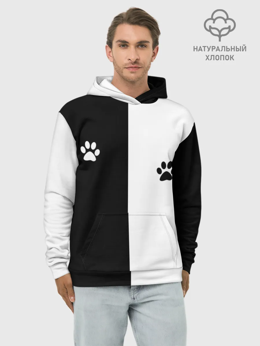 Худи мужской база хлопок / Кошачьи следы