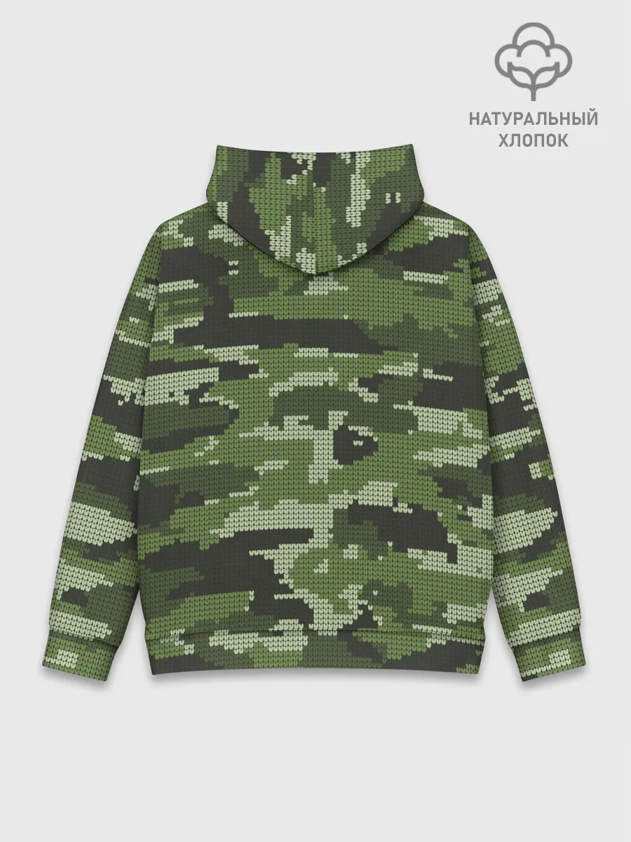 Худи мужской база хлопок / ВЯЗАННЫЙ КАМУФЛЯЖ