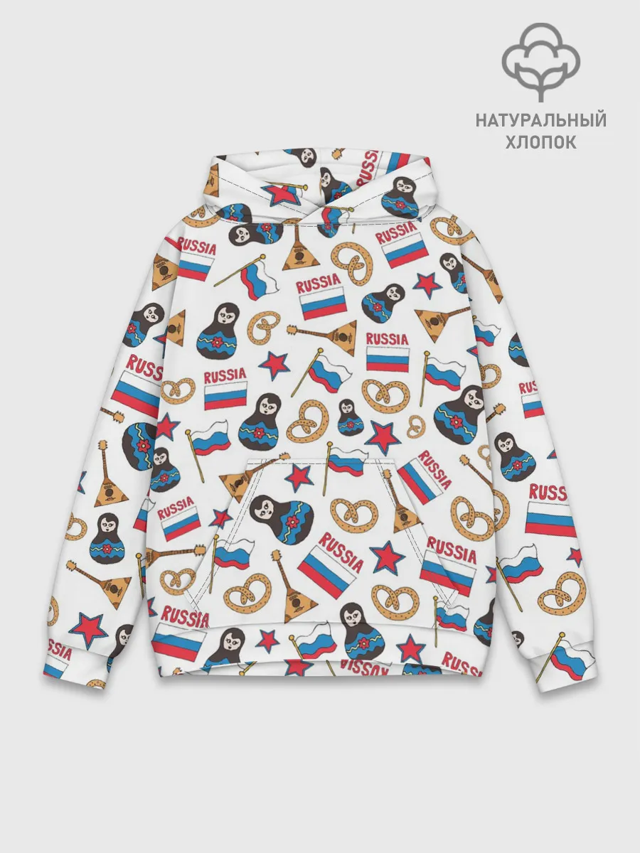 Худи мужской база хлопок / РОССИЯ УЗОР